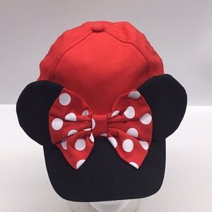 Disney Red and Black Minnie Mouse Bow Kids Cap